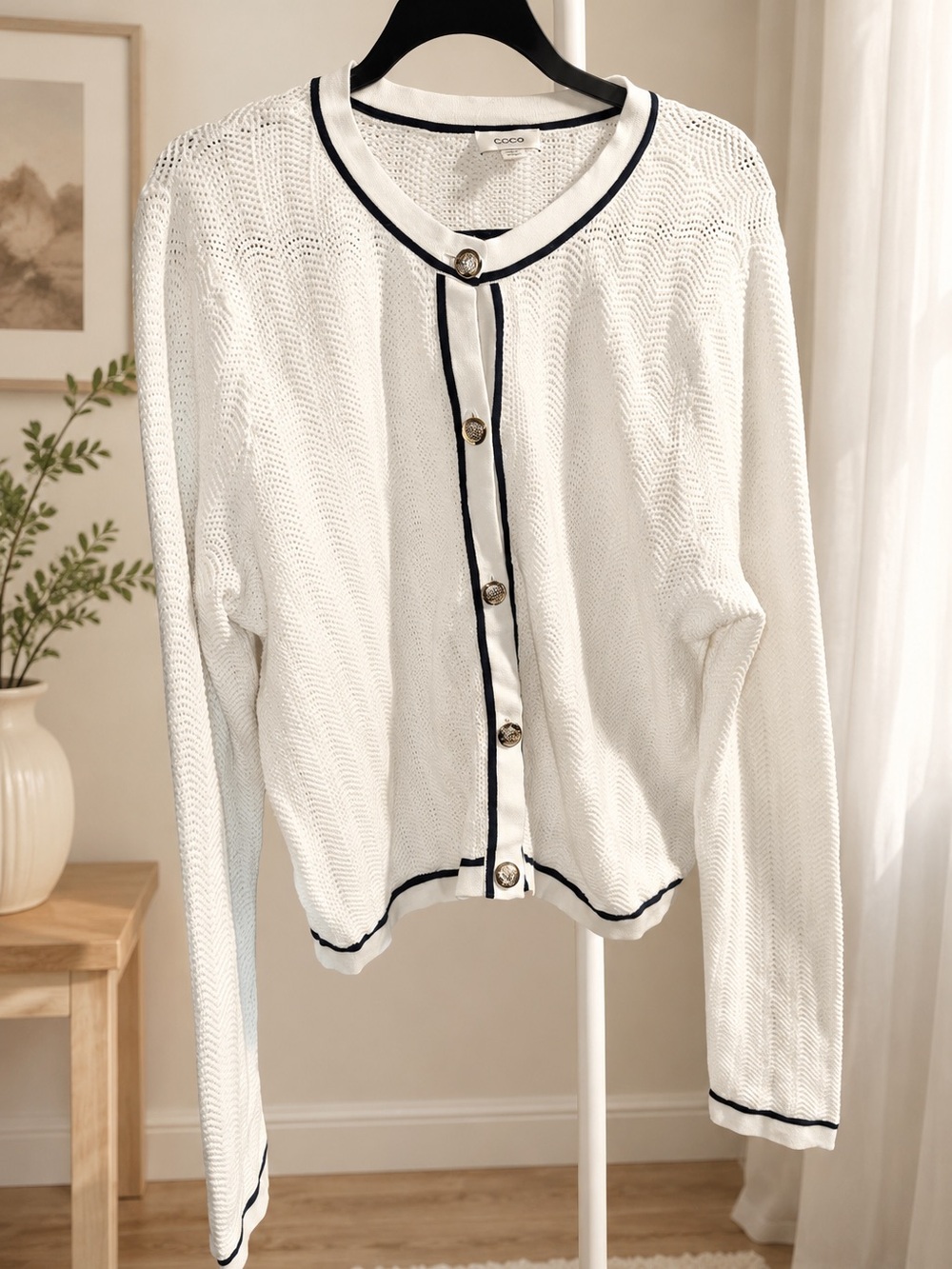 CeCe White Knit Cardigan